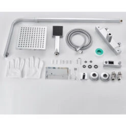 Auralum Colonna Doccia Con Miscelatore Termostatico, Sistema Doccia Antiscottatura, Set Doccia Con Soffione A 20cm Pioggia E 3cm Doccetta, Altezza Regolabile 85-120 Cm 9 Auralum Colonna Doccia Con Miscelatore Termostatico, Sistema Doccia Antiscottatura, Set Doccia Con Soffione A 20cm Pioggia E 3cm Doccetta, Altezza Regolabile 85-120 Cm -Hansgrohe Negozio 10104621 5