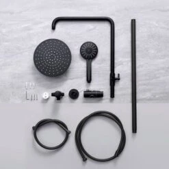CECIPA Set Doccia Nero Sistema Doccia Senza Rubinetteria, Colonna Doccia A Pioggia Con Soffione Tondo Da 22 Cm E Doccetta Con Soffione A 3 Modalità, Regolabile In Altezza 9 CECIPA Set Doccia Nero Sistema Doccia Senza Rubinetteria, Colonna Doccia A Pioggia Con Soffione Tondo Da 22 Cm E Doccetta Con Soffione A 3 Modalità, Regolabile In Altezza -Hansgrohe Negozio 10104628 5
