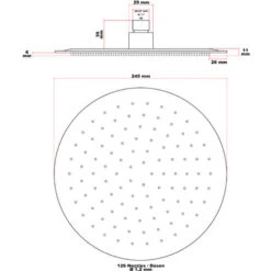 Soffione Doccia Effetto Pioggia Forma Rotonda In Acciaio Inossidabile 25cm -Hansgrohe Negozio 10180667 4