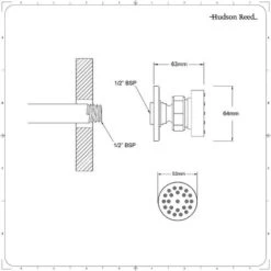Hudson Reed Como Kit Doccia Con 1 X Idrogetto Rotondo - Ottone Solido Cromato - Ø53 X 63mm -Hansgrohe Negozio 10474838 3