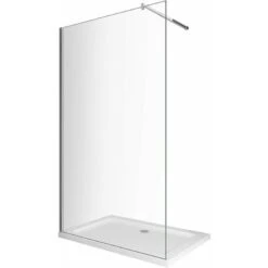 Parete Doccia 8 MM Walk In Reversibile Altezza 200 CM 80 Regolabile 78-80