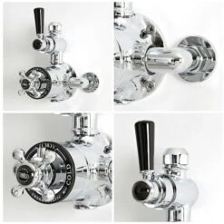 Hudson Reed Elizabeth Sistema Doccia A 2 Vie Completo Di Miscelatore Termostatico Alto&44 Colonna&44 Soffione E Doccetta - Ottone Solido E Ceramica Nera - Cromo Lucido -Hansgrohe Negozio 10671124 4