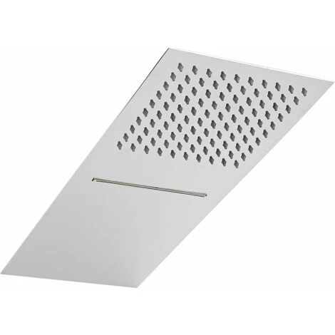 Hudson Reed Trenton Soffione Doccia Rettangolare Ultrasottile Da Parete - Effetto Cascata E Pioggia - Doccione A 2 Vie - 200 X 500 X 25mm 1 Hudson Reed Trenton Soffione Doccia Rettangolare Ultrasottile Da Parete - Effetto Cascata E Pioggia - Doccione A 2 Vie - 200 X 500 X 25mm