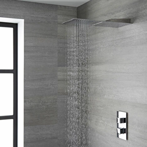 Hudson Reed Trenton Soffione Doccia Rettangolare Ultrasottile Da Parete - Effetto Cascata E Pioggia - Doccione A 2 Vie - 200 X 500 X 25mm 4 Hudson Reed Trenton Soffione Doccia Rettangolare Ultrasottile Da Parete - Effetto Cascata E Pioggia - Doccione A 2 Vie - 200 X 500 X 25mm - immagine 4