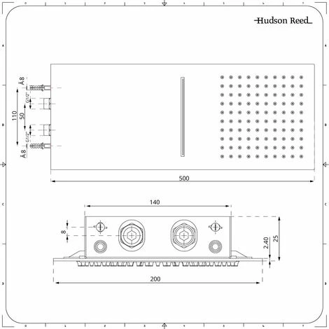 Hudson Reed Trenton Soffione Doccia Rettangolare Ultrasottile Da Parete - Effetto Cascata E Pioggia - Doccione A 2 Vie - 200 X 500 X 25mm 5 Hudson Reed Trenton Soffione Doccia Rettangolare Ultrasottile Da Parete - Effetto Cascata E Pioggia - Doccione A 2 Vie - 200 X 500 X 25mm - immagine 5