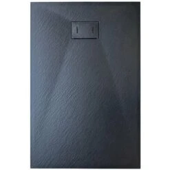 Piatto Doccia In SMC Vetroresina Effetto Pietra H 2,6 Cm Con Piletta Di Scarico Inclusa 80-160 Nero