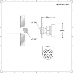Hudson Reed Como Kit Doccia Con 4 X Idrogetti Rotondi - Ottone Solido Cromato - Ø53 X 63mm -Hansgrohe Negozio 11424297 4