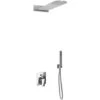 Kit Doccia 2 Vie Soffione Acciaio Inox Slim 2,5 Mm + Presa Acqua + Flessibile + Doccino Soffione Tondo 55x23 Cm