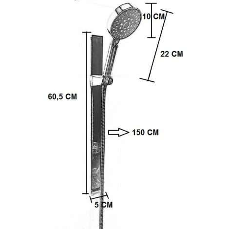 Saliscendi Ad Incollo , No Fori Con Doccetta E Flessibile 2 Saliscendi Ad Incollo , No Fori Con Doccetta E Flessibile - immagine 2