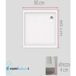 Piatto Doccia 60x90 Cm Altezza 4 Cm -Hansgrohe Negozio 11914101 3