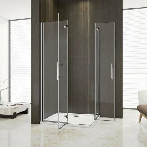 195 Cm Box Doccia Angolare Due Porte Battente E Pieghevoli A Libro Cristallo 6 Mm Temperato Trasparente Anticalcare Telaio Cromato Lucido Misura 80x80 Cm Piatto Doccia 80x80 Cm 2 195 Cm Box Doccia Angolare Due Porte Battente E Pieghevoli A Libro Cristallo 6 Mm Temperato Trasparente Anticalcare Telaio Cromato Lucido Misura 80x80 Cm Piatto Doccia 80x80 Cm - immagine 2