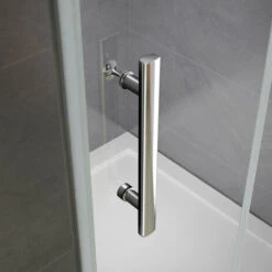 195 Cm Box Doccia Angolare Doppie Porte Battenti Cristallo 6 Mm Temperato Anticalcare Trasparente Telaio Cromo Lucido Misura 80x80 Cm Piatto Doccia 80x80 Cm -Hansgrohe Negozio 12433359 4