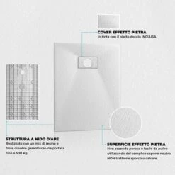 Piatto Doccia Filo Pavimento 80x120 Serie Agorà Bianco Effetto Pietra -Hansgrohe Negozio 12585427 5