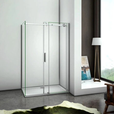 100x70x195 Cm Box Doccia Angolare Porta Scorrevole Con Parete Laterale Vetro 8 Mm Temperato Anticalcare Telaio Cromato Lucido, Piatto Doccia 100x70 Cm Incluso 2 100x70x195 Cm Box Doccia Angolare Porta Scorrevole Con Parete Laterale Vetro 8 Mm Temperato Anticalcare Telaio Cromato Lucido, Piatto Doccia 100x70 Cm Incluso - immagine 2