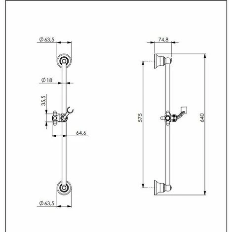 Asta Per Doccia Supporto Scorrevole Damast 300 -11146 Cromo 2 Asta Per Doccia Supporto Scorrevole Damast 300 -11146 Cromo - immagine 2