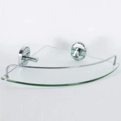 Trade Shop - Mensola Angolare 52020 Vetro Portaoggetti Doccia Bagno Ripiano Triangolare