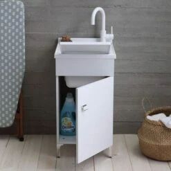 LAVATOIO CON MOBILE 45X50 CM BIANCO LUCIDO CON ASSE INCLUSA -Hansgrohe Negozio 13134131 4