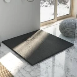 Piatto Doccia Bianco Effetto Pietra Mod. Blend 80x80 Cm Quadrato -Hansgrohe Negozio 13392257 4