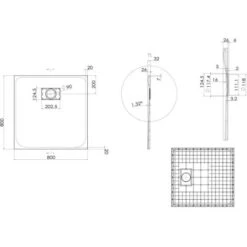 Piatto Doccia Bianco Effetto Pietra Mod. Blend 80x80 Cm Quadrato -Hansgrohe Negozio 13392257 5