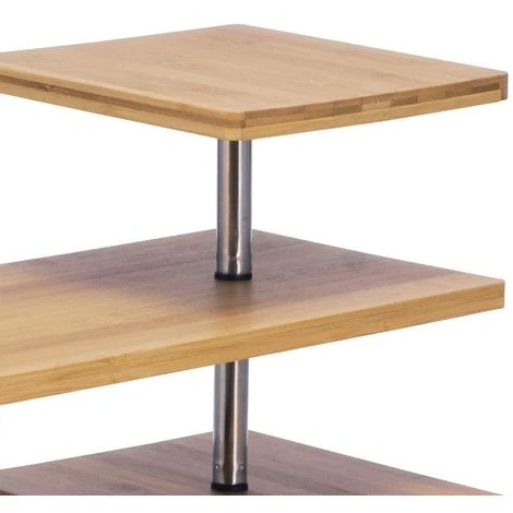 Mensola Scaffale Angolare Cucina 3 Ripiani Legno Bambu E Acciaio Mobile Angolare 4 Mensola Scaffale Angolare Cucina 3 Ripiani Legno Bambu E Acciaio Mobile Angolare - immagine 4