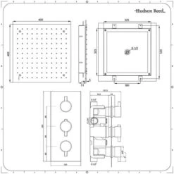 Hudson Reed Nox Kit Doccia Con Miscelatore Doccia Triplo Termostatico 2 Vie&44 Soffione Doccia Quadrato E Doccetta - Sistema Doccia Ad Incasso - Ottone & Acciaio Nero Opaco -Hansgrohe Negozio 13458782 4
