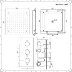 Hudson Reed Nox Kit Doccia Idromassaggio Con Miscelatore Doccia Termostatico 3 Vie&44 Soffione Doccia Quadrato E Doccetta - Sistema Doccia Ad Incasso Con Idrogetti - Ottone & Acciaio Nero Opaco -Hansgrohe Negozio 13458784 4