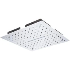 Hudson Reed Trenton Soffione Doccia Fisso Effetto Cascata - Design Quadrato Ad Incasso Da Soffitto - Acciaio Inox - Controsoffitto Doccia - 400 X 400mm -Hansgrohe Negozio 13458786 4