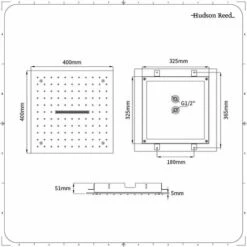 Hudson Reed Trenton Soffione Doccia Fisso Effetto Cascata - Design Quadrato Ad Incasso Da Soffitto - Acciaio Inox - Controsoffitto Doccia - 400 X 400mm -Hansgrohe Negozio 13458786 5