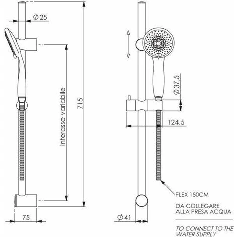 Saliscendi Doccia Con Doccia 3 Getti Colore Bianco Opaco Damast Renovo 2.0 15375 Bianco Opaco 2 Saliscendi Doccia Con Doccia 3 Getti Colore Bianco Opaco Damast Renovo 2.0 15375 Bianco Opaco - immagine 2
