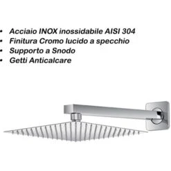 Soffione Doccia Quadrato In Acciaio Inox 20 X 20 Cm -Hansgrohe Negozio 13693438 3