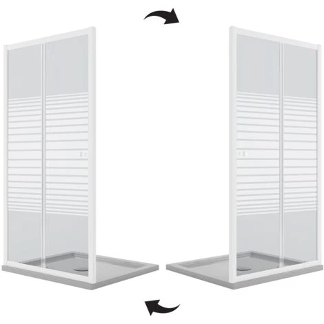 Porta Doccia Bianco Vetro Serigrafato H 185 Mod. Blanc 100 Cm 3 Porta Doccia Bianco Vetro Serigrafato H 185 Mod. Blanc 100 Cm - immagine 3