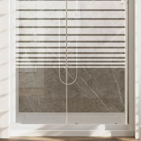 Porta Doccia Bianco Vetro Serigrafato H 185 Mod. Blanc 100 Cm 5 Porta Doccia Bianco Vetro Serigrafato H 185 Mod. Blanc 100 Cm - immagine 5