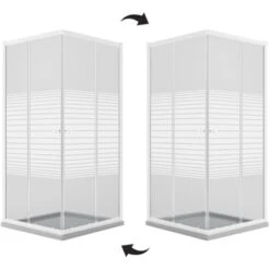 Box Doccia Bianco Vetro Serigrafato H 185 Mod. Blanc Quadrato 70x70 Cm -Hansgrohe Negozio 13956831 4