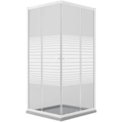 Box Doccia Bianco Vetro Serigrafato H 185 Mod. Blanc Quadrato 70x70 Cm -Hansgrohe Negozio 13956831 5