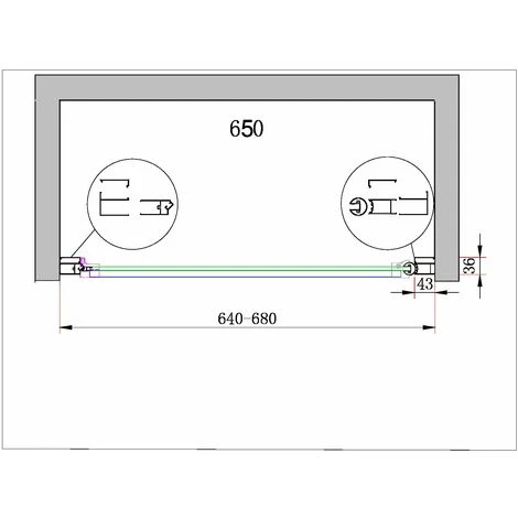 Parete Doccia Battente In Nicchia Vetro 8 Mm Easy-clean Reversibile 64-68 REGOLABILE - H 200 CM - 8 MM 3 Parete Doccia Battente In Nicchia Vetro 8 Mm Easy-clean Reversibile 64-68 REGOLABILE - H 200 CM - 8 MM - immagine 3