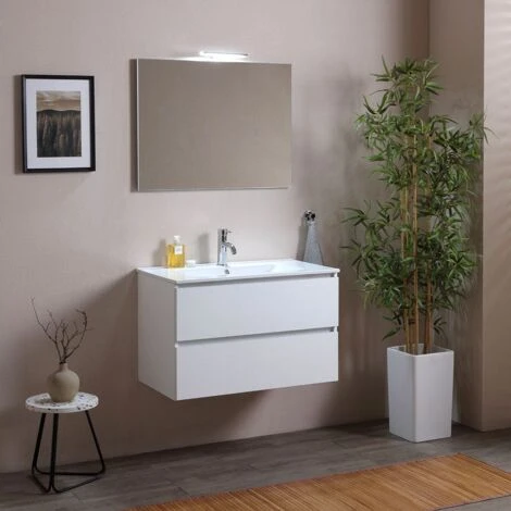 MOBILE BAGNO SOSPESO CM 90 CON CASSETTI GRIGIO CHIARO BERLIN 2 MOBILE BAGNO SOSPESO CM 90 CON CASSETTI GRIGIO CHIARO BERLIN - immagine 2