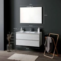 MOBILE BAGNO SOSPESO CM 90 CON CASSETTI GRIGIO CHIARO BERLIN 7 MOBILE BAGNO SOSPESO CM 90 CON CASSETTI GRIGIO CHIARO BERLIN -Hansgrohe Negozio 15375155 3
