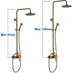 Colonne Doccia Retro Ottone Colonna Doccia Con Miscelatore Set De Doccia Con Soffione A Pioggia 200mm E Doccetta 55mm Altezza Regolabile 910mm-1260mm -Hansgrohe Negozio 15937633 3