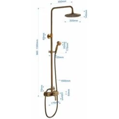 Colonne Doccia Retro Ottone Colonna Doccia Con Miscelatore Set De Doccia Con Soffione A Pioggia 200mm E Doccetta 55mm Altezza Regolabile 910mm-1260mm -Hansgrohe Negozio 15937633 5