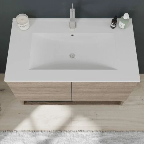 MOBILE BAGNO A PARETE IN QUERCIA NATURALE DA 80 CM CON ANTE VENEZIA 3 MOBILE BAGNO A PARETE IN QUERCIA NATURALE DA 80 CM CON ANTE VENEZIA - immagine 3