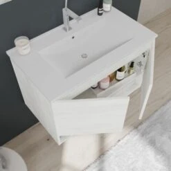 ARMADIETTO BAGNO SOSPESO CON ANTE QUERCIA BIANCO 80CM VENEZIA 7 ARMADIETTO BAGNO SOSPESO CON ANTE QUERCIA BIANCO 80CM VENEZIA -Hansgrohe Negozio 16160724 4