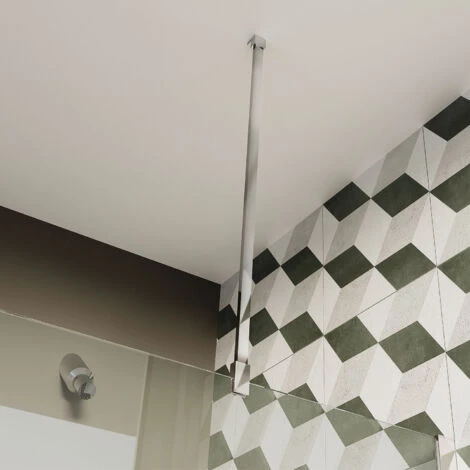 Barra Di Sostegno A Soffitto Da 80 Cm Per Parete Doccia Walk In Mod. Flip 2 Barra Di Sostegno A Soffitto Da 80 Cm Per Parete Doccia Walk In Mod. Flip - immagine 2