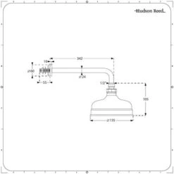 Hudson Reed Elizabeth Soffione Doccia Rotondo Con Braccio Doccia Da Parete - Design Tradizionale Circolare - Ottone Solido Colore Bronzo Brunito - Ø155 X 105mm -Hansgrohe Negozio 17527286 5