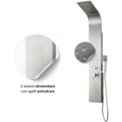 Colonna Doccia 001 4 Funzioni Acciaio Inox Getto A Cascata 2 Bocchette Idro Lombari L20xp44xh140 Finitura- Spazzolato - Confezione 1 -Hansgrohe Negozio 18127666 4