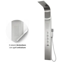 Colonna Doccia 004 Termostatica Acciaio Inox 4 Funzioni Getto A Cascata 2 Bocchette Idro Lombari L20xp44xh165 Finitura- Spazzolato - Confezione 1 -Hansgrohe Negozio 18127703 4