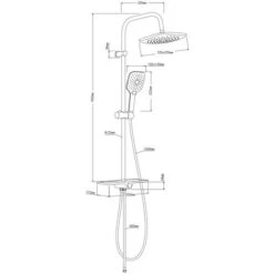 Colonna Doccia Attrezzata 009 Ottone Cromato 2 Funzioni Soffione Doccetta Quadro Pezzi 1 -Hansgrohe Negozio 18127736 3