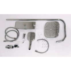 Colonna Doccia Attrezzata 009 Ottone Cromato 2 Funzioni Soffione Doccetta Quadro Pezzi 1 -Hansgrohe Negozio 18127736 4