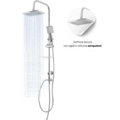 Colonna Doccia Attrezzata 026 Ottone Cromato Soffione Quadro Doccetta Materiale Staffe A Parete Staffe In Abs - Pezzi 1 -Hansgrohe Negozio 18127842 3