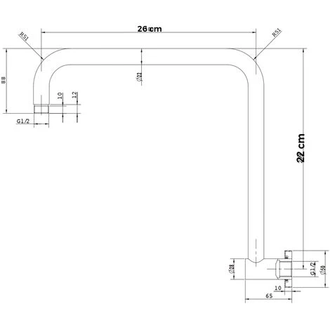 Braccio Doccia Ottone Cromato Prolunga Soffione Doccia Bagno Fisso Attacco Standard 2 Braccio Doccia Ottone Cromato Prolunga Soffione Doccia Bagno Fisso Attacco Standard - immagine 2