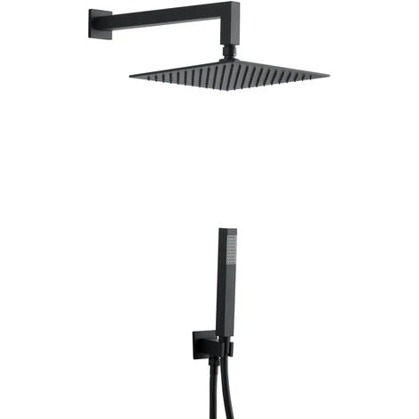 Kit Doccia Quadro Nero Soffione Braccio Presa Acqua Doccetta Laccio Pvc Bagno Confezione 1 1 Kit Doccia Quadro Nero Soffione Braccio Presa Acqua Doccetta Laccio Pvc Bagno Confezione 1